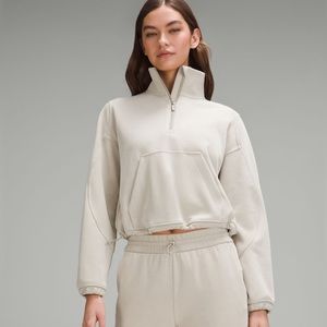 Lululemon Brushed Softstreme Half Zip in Mojave Tan